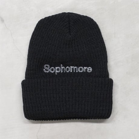 Sophomore / LOGO KNIT CAP / BLACK