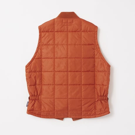 tone / QUILTED ZIP UP VEST / ORANGE