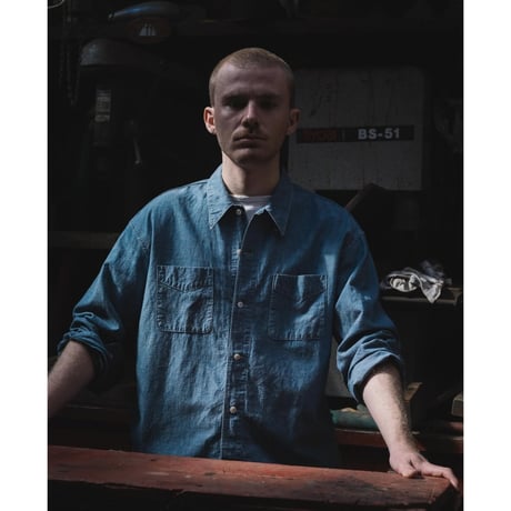 PHIGVEL MAKERS & Co. / CHAMBRAY WORKADAY LS SHIRT / INDIGO (FADE)