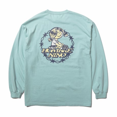 HOMBRE NINO / VINTAGE WASH L/S PRINT TEE / MINT