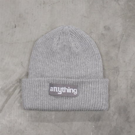 aNYthing / GREY LOGO PATCH BEANIE / HEATHER GREY