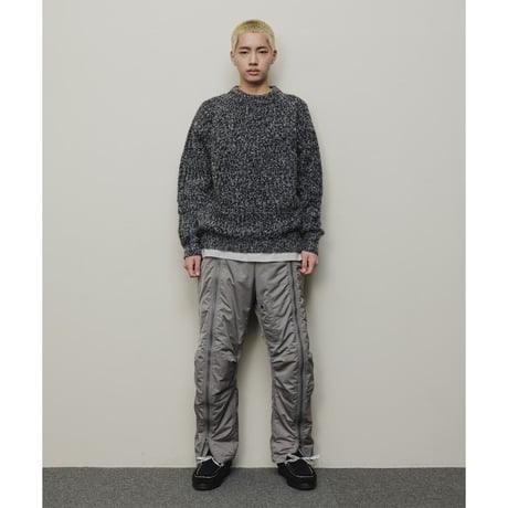 BAL / MIXED DIAMOND RIB SWEATER / BLACK