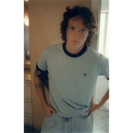 POLAR SKATE CO. / RINGER TEE / CLOUD WHITE / DARK GREEN