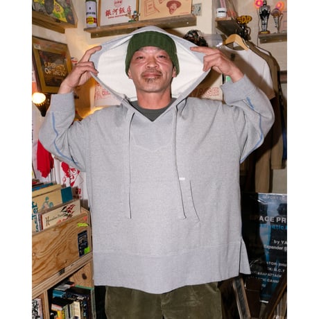 ON-AIR / HEAVY FLEECE BAJA HOODIE / GREY HEATHER