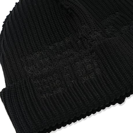 GARBAGE / INSIDE OUT CUFF BEANIE / BLACK (BLACK EMB)