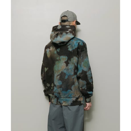 BAL / LOGO TIE DYE HOODIE by YUKIDYE / BLACK