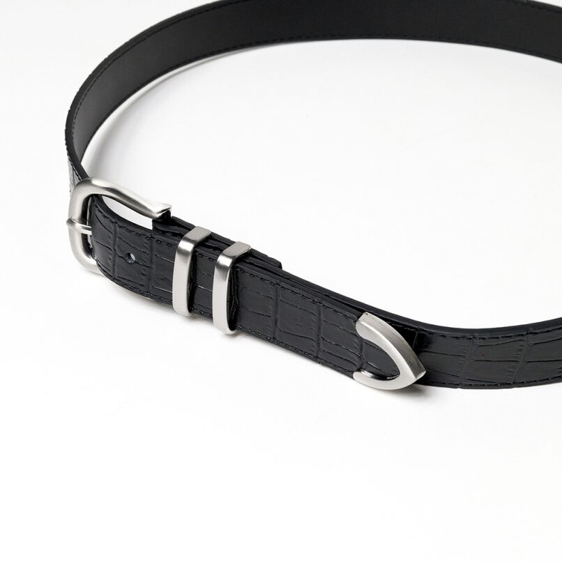 STUSSY / GATOR LEATHER DRESS BELT / BLACK | Sop