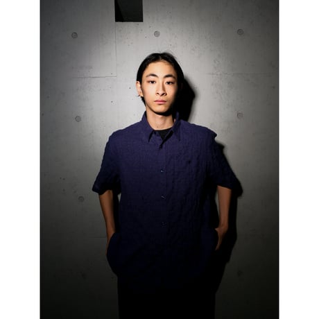 HOMBRE NINO / DOBBY S/S SHIRT / NAVY