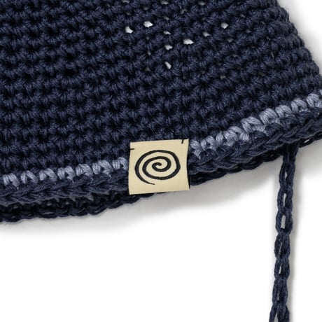 SOL soonerorlater / HAND-KNITTED HEMP HAT / NAVY