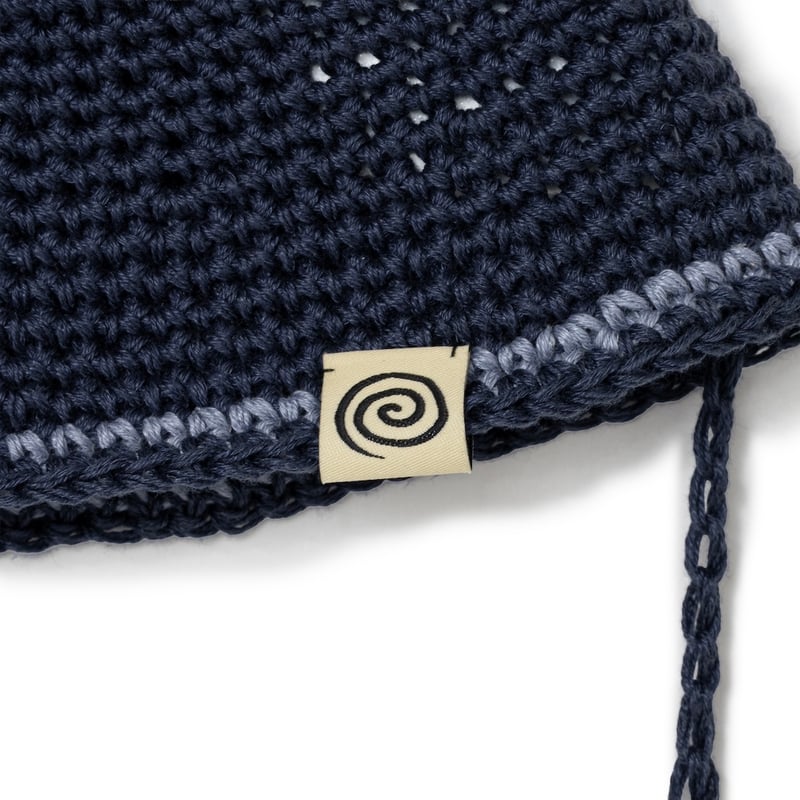 SOL soonerorlater / HAND-KNITTED HEMP HAT / NAV