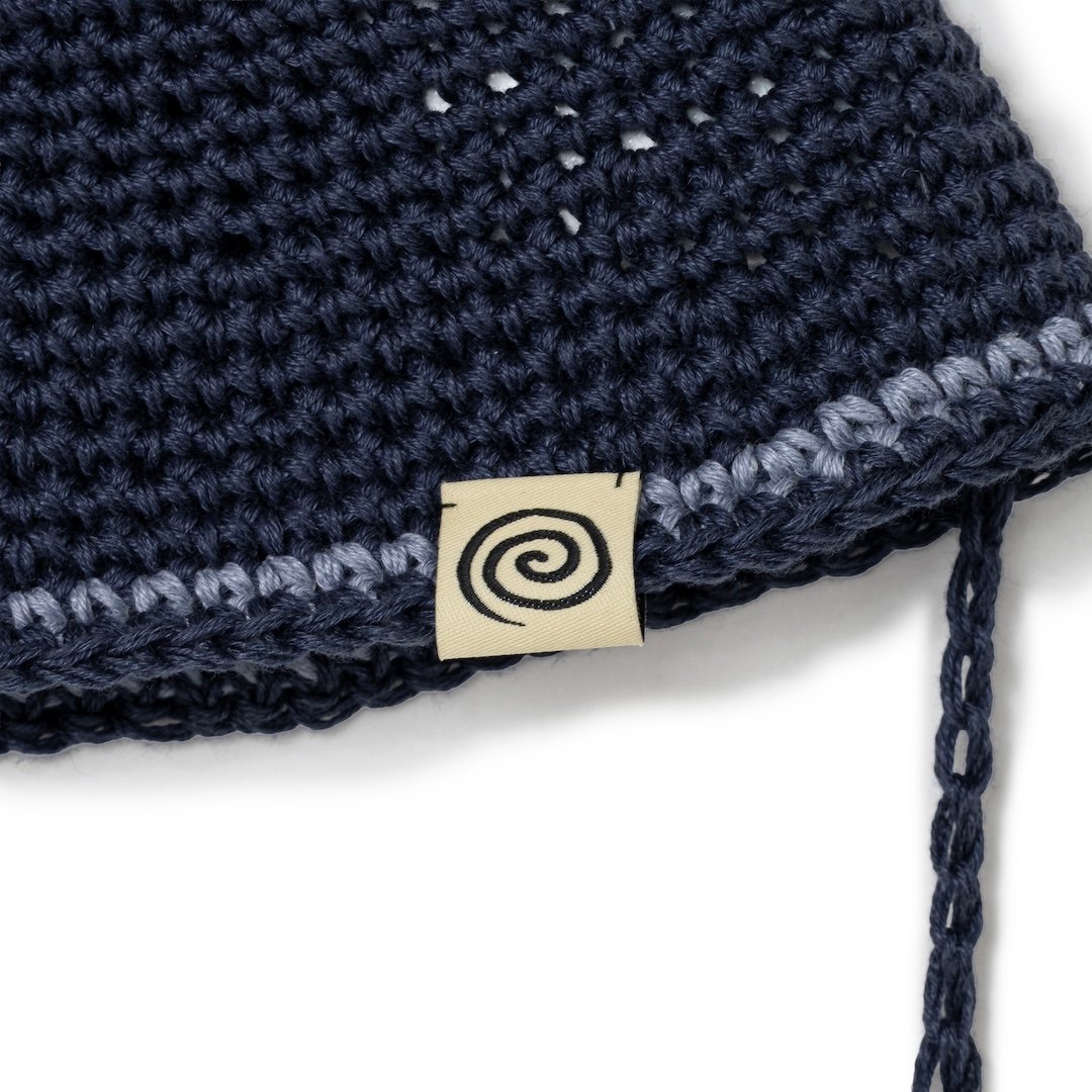 SOL soonerorlater / HAND-KNITTED HEMP HAT / NAV
