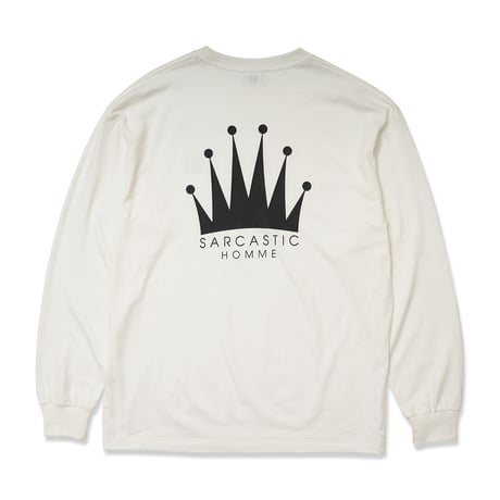 SARCASTIC / HOMME CROWN L/S TEE / WHITE