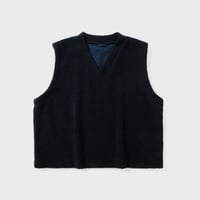 tone / RECYCLE WOOL BOA VEST  / NAVY