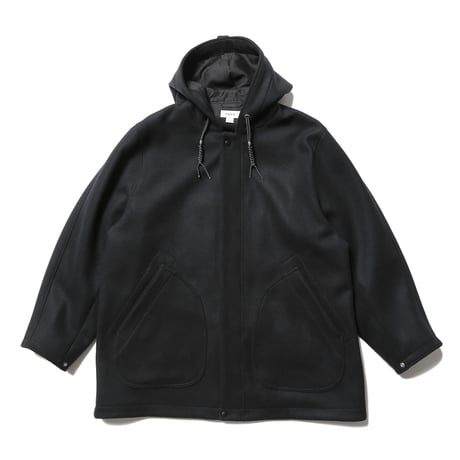 tone / WOOL MELTON DUFFLE COAT / BLACK