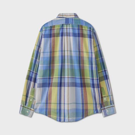 PHIGVEL MAKERS & Co. / MADRAS CHECK B.D. LS SHIRT / SAX BLUE