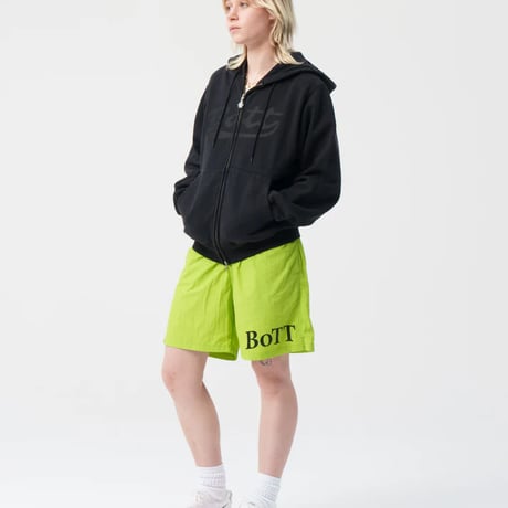 BoTT / WASHED SCRIPT LOGO ZIP HOODIE / WASHED BLACK