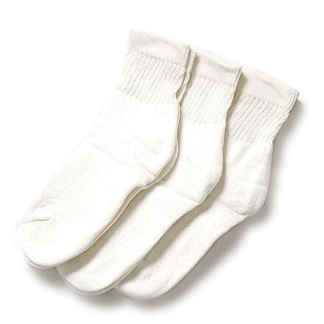 ORGANIC THREADS / 3 PACK ORGANIC SHORT TOP CREW SOCKS / CREAM