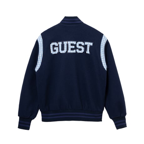 SPECIAL GUEST K.K. / SG GINGHAM CHECK STADIUM JACKET / NAVY