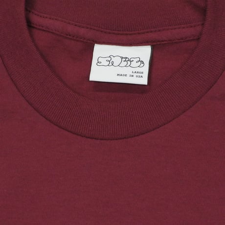 SNEEZE MAGAZINE / SNEEZE LOGO TEE / BURGUNDY w/PALE BLUE LOGO