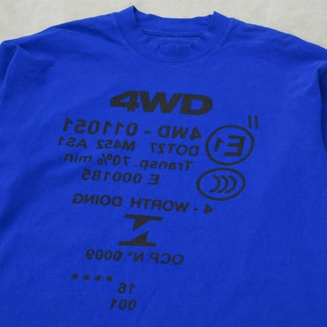 4WD  (4 WORTH DOING) / CAR WINDOW STICKER LS TEE / COBALT BLUE