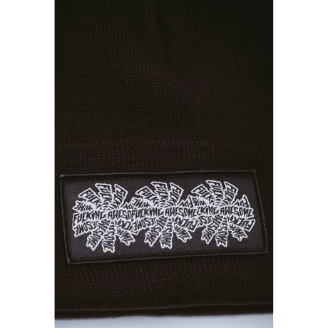 FUCKING AWESOME / THREE SPIRAL EDGE STITCH BEANIE / BLACK
