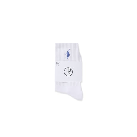 POLAR SKATE CO. / RIB SOCKS NO COMPLY / WHITE / BLUE