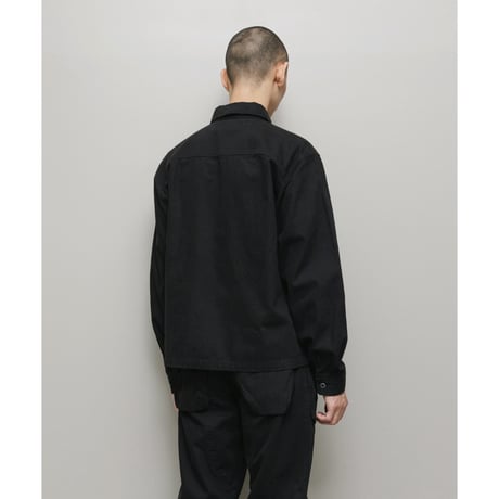 BAL / CREW HERRINGBONE OVER SHIRT / BLACK