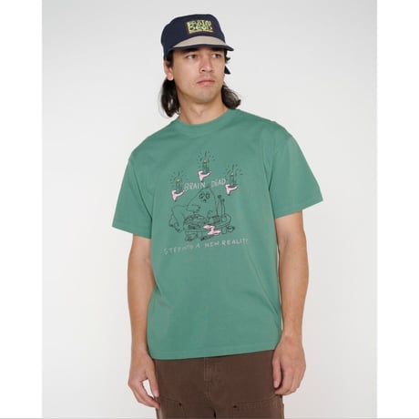 BRAIN DEAD / NEW REALITY T-SHIRT / GREEN