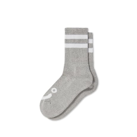 POLAR SKATE CO. / RIB SOCKS HAPPY SAD / HEATHER GREY
