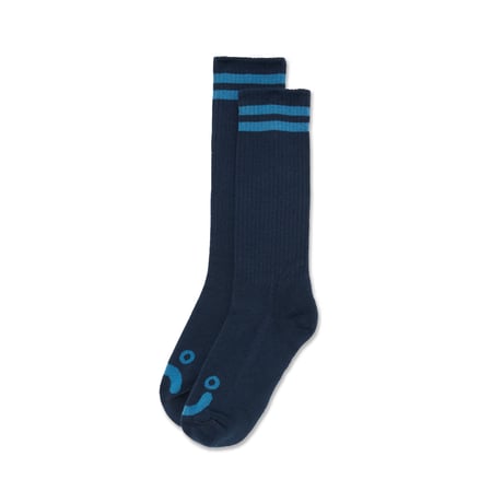POLAR SKATE CO. / RIB SOCKS / LONG / HAPPY SAD / DARK BLUE / BLUE