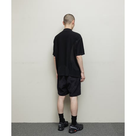 BAL / VENTILATION MESH KNIT ZIP POLO / BLACK