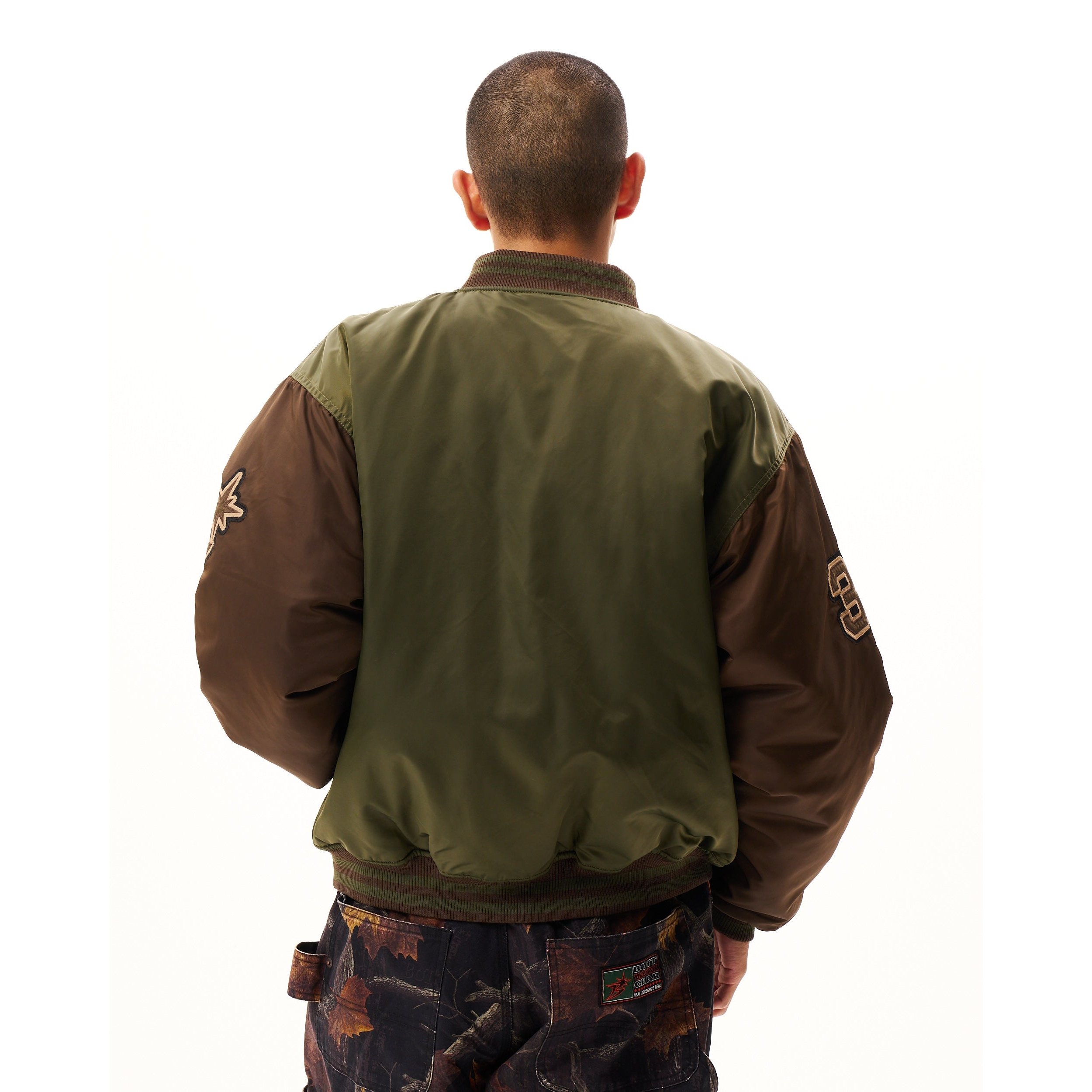 BoTT / NYLON VARSITY JACKET / OLIVE | Sophomore
