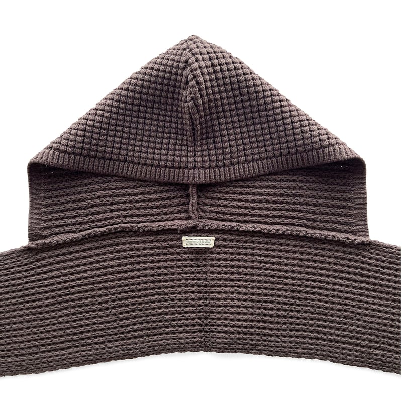 COMFORTABLE REASON / WAFFLE HOOD SCARF / BROWN