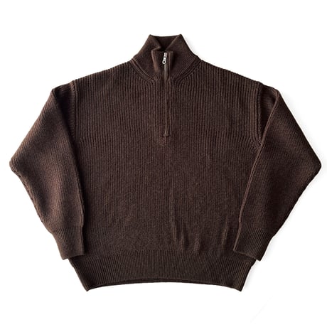 COMFORTABLE REASON / HALF ZIP KNIT / BROWN