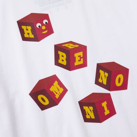 HOMBRE NINO / S/S PRINT TEE (BLOCKHEADS) / WHITE
