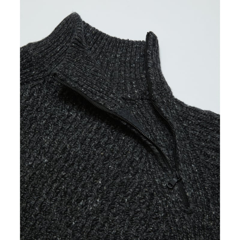 BAL / DIAGONAL ZIP JACQUARD SWEATER / DARK GR