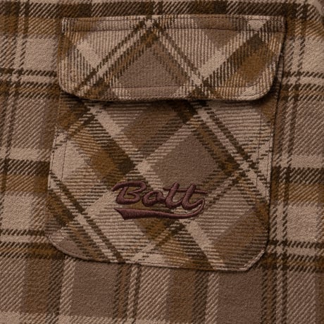 BoTT / ZIP-UP FLANNEL SHIRT / BROWN