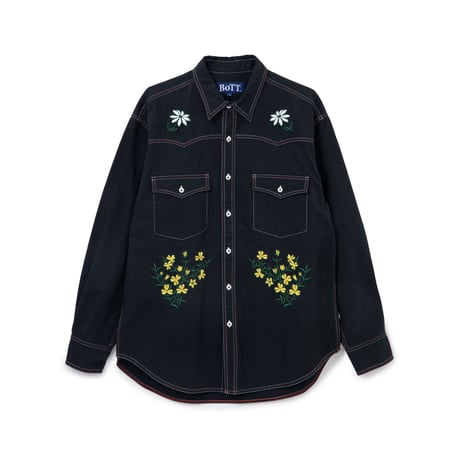 BoTT / FLOWER WESTERN SHIRT / BLACK