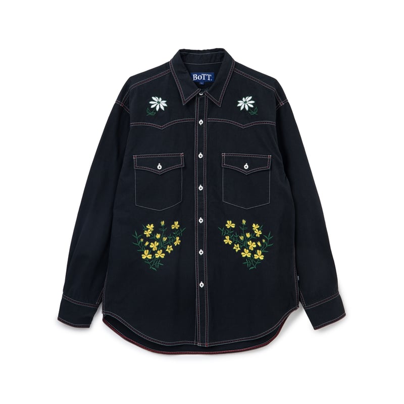 BoTT / FLOWER WESTERN SHIRT / BLACK | Sophomore