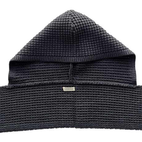 COMFORTABLE REASON / WAFFLE HOOD SCARF / BLACK