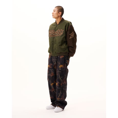 BoTT / NYLON VARSITY JACKET / OLIVE
