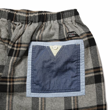HOMBRE NINO / PLAID EASY SHORTS / GRAY NAVY
