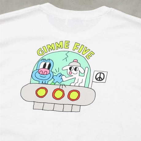 GIMME FIVE x TIM COMIX / SPACE SHIP TEE / WHITE