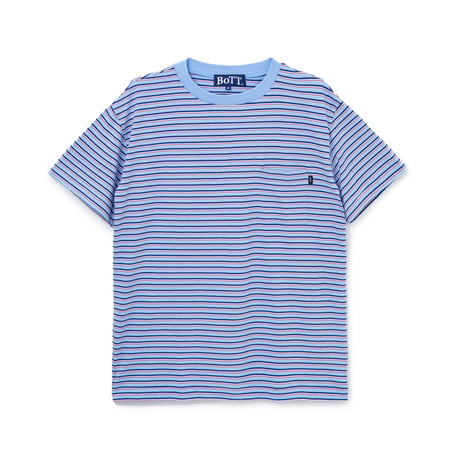 BoTT / JACQUARD BORDER POCKET TEE / BLUE