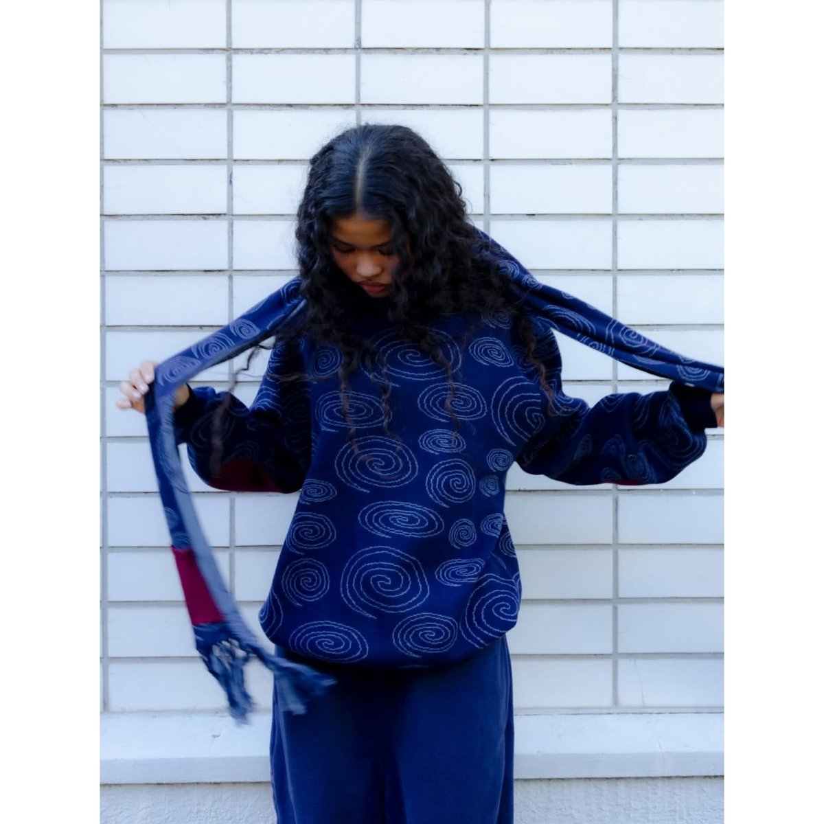 sol soonerorlater sparkling scarf ネイビー SOL soonerorlater / SPARKLING SCARF / NAVY | So