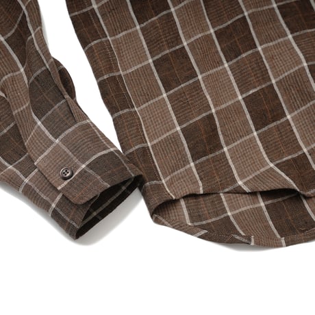 HOMBRE NINO / PLAID HALF ZIP SHIRT / BEIGE/BLUE
