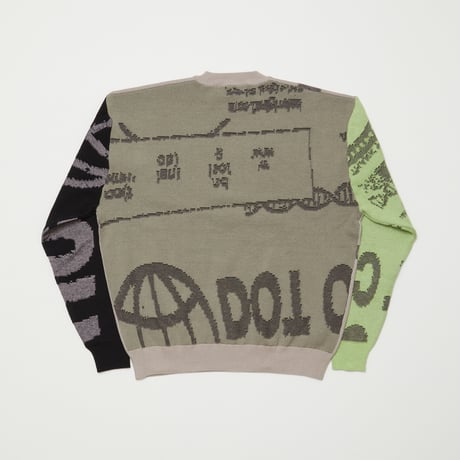 BAL / JACQUARD COTTON CREWNECK SWEATER / GRAY
