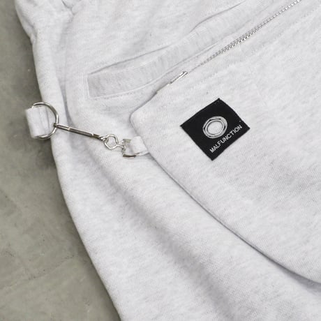 MALFUNCTION / ZIP SWEAT PANTS / ASH
