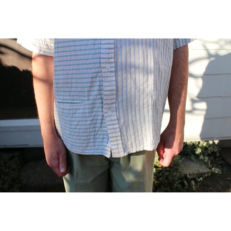 NOROLL / NORMAL SHIRT STRIPE S/S / BROWN