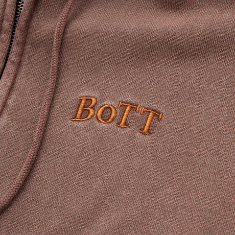BoTT / PIGMENT DYED ZIP HOODIE / BROWN